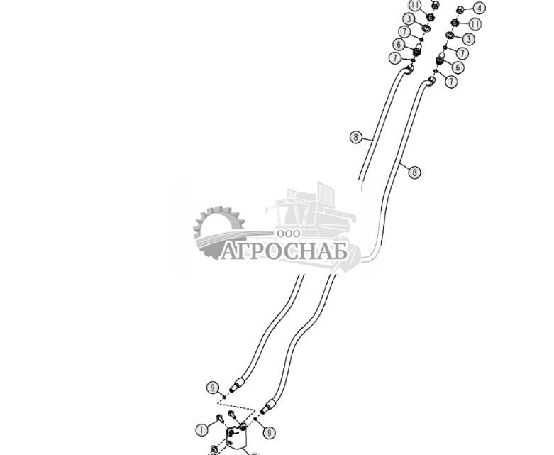 Задние вспомогательные шланги (шестая функция) (стандартные органы управления) - ST3742 785.jpg